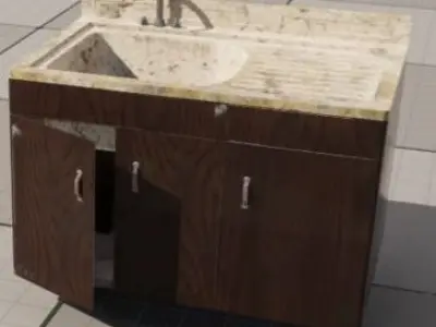 Kitchen Sink Low-poly 3D model