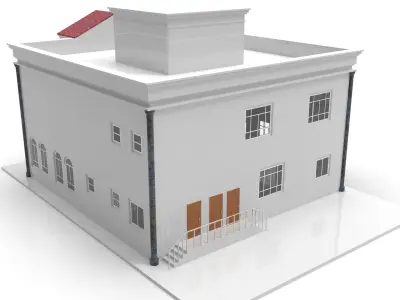 VILLA house with roof 3D model
