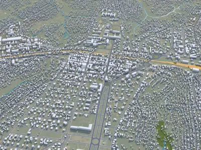 Kananga Congo 20km AI Low-poly 3D model