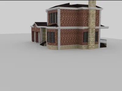 House 3D model  Low-poly 3D model