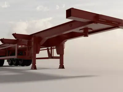 Fudeng Trailer Container  Low-poly 3D model