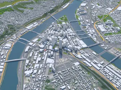Pittsburgh Downtown Pennsylvania Low-poly 3D model