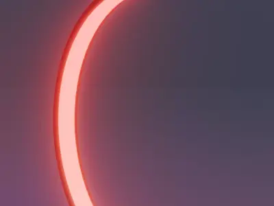 Lunar Arc Floor Lamp  Modern Japandi Lo-Fi Asset Free low-poly 3D model