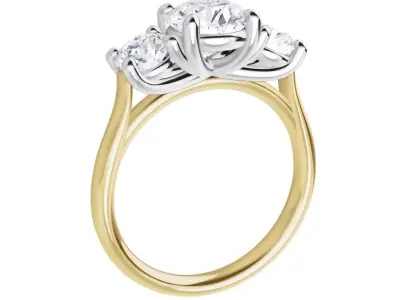 3 solitaire Ring 3D print model