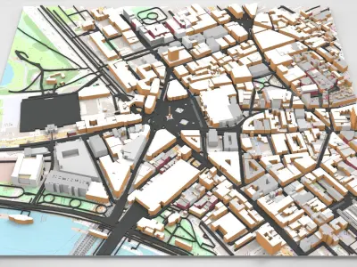 Trafalgar Square London England 3D model