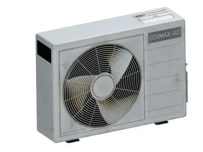 Dirty White Worn AC Unit Low-poly 3D model