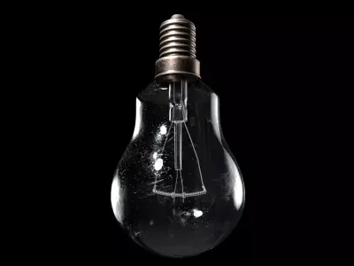 Old Scratched Lightbulb 3D Model 3D model