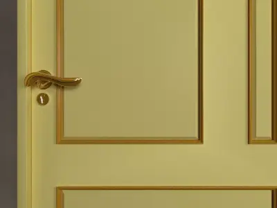 Door 1 with gold handles 3D model