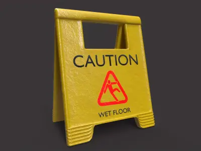 Wet Floor Sign 3D model