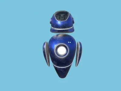 Flying Robot 06 Blue Steel - Character SciFi Design Low-poly 3D model