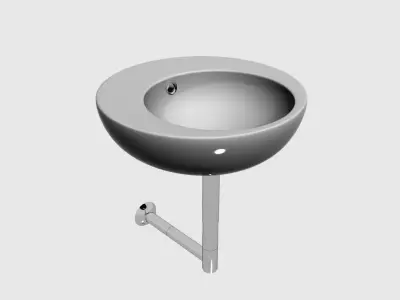 white Sink 3d model 005 3D model