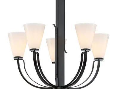 Mullican 5 Light Shaded Classic Traditional 3D model
