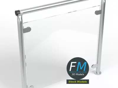 Glass handrail module 1 3D model