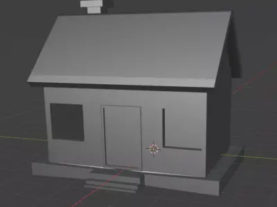 Small house Low-poly 3D model shop