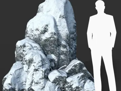 Low poly Snow Rock Low-poly 3D model
