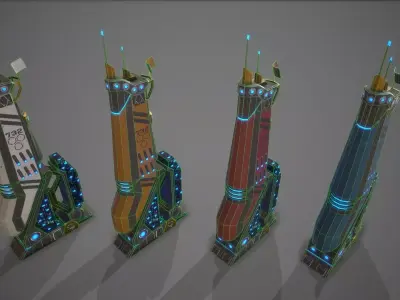 Sci-Fi Building-12 Low-poly 3D model