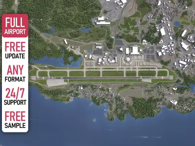 Bergen - 3D Airport Model Low-poly 3D model