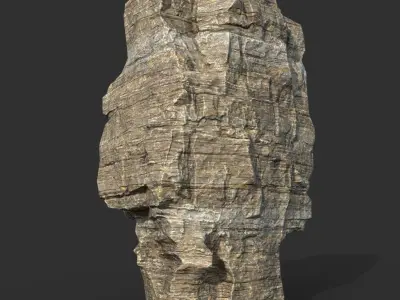 Low poly Brown Layerd Rock Low-poly 3D model