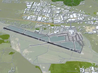 Vilnius Airport  10km Low-poly 3D model