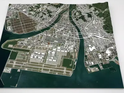 Cityscape Iwakuni Japan 3D model