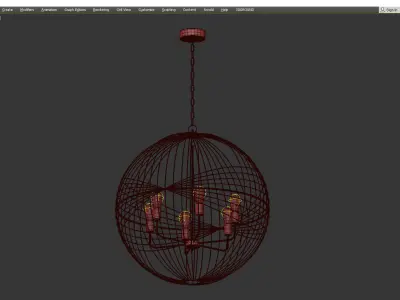 GLOBE BINDING CHANDELIER Low-poly 3D model