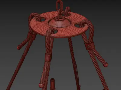 Ceiling Loft Rope Chandelier 3D model