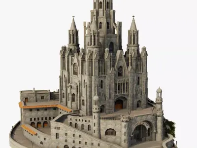 Temple Expiatori del Sagrat Cor Tibidabo 3D model