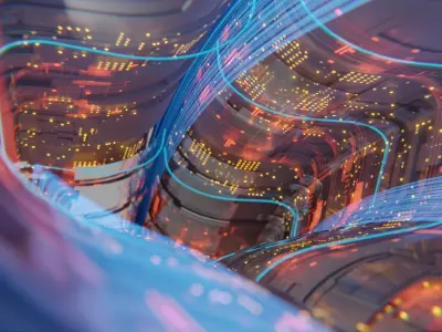 Sci-fi corridor broadcast design 3D model