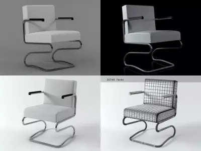 Jindrich Halabala Chair 3D model