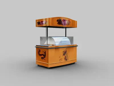 Ice Cream Cart Low-poly 3D model