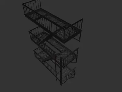 Modular Fire Escape Low-poly 3D model