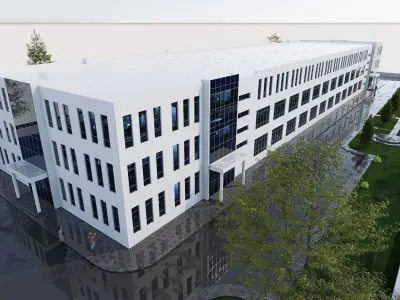 industrial building Low-poly 3D model