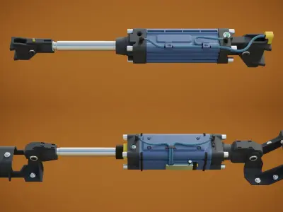 Hydraulic and pneumatic cylinders 3D model