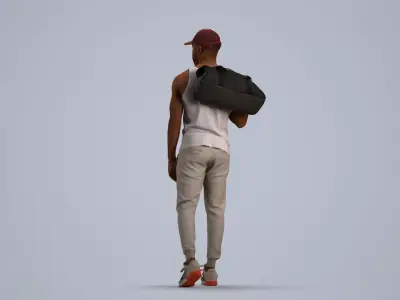 00182Terrell003 - Adult Black male walking through public space 3D model