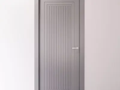 Art Deco interior door with a linear pattern 3D model