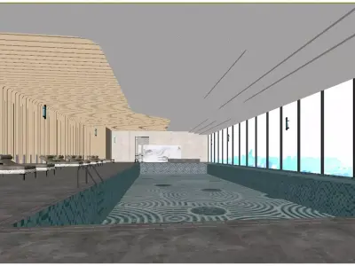 indoor heated swimming pool 3D model