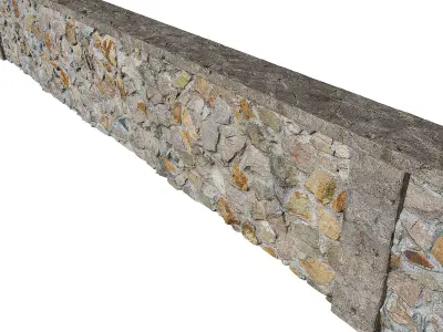 Ultra realistic Stone fence  3D model