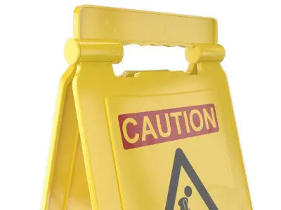 Cleaning In Progress Sign 3D model