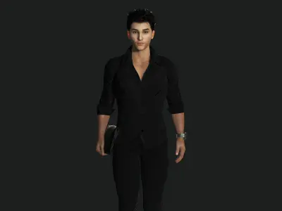 AAA 3D REALISTIC MALE CHARACTER - YOUNG BUSINESSMAN  CEO WORKER Low-poly 3D model