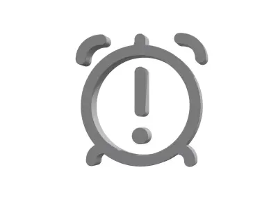 3d alarm exclamation icon 3d model Low-poly 3D model