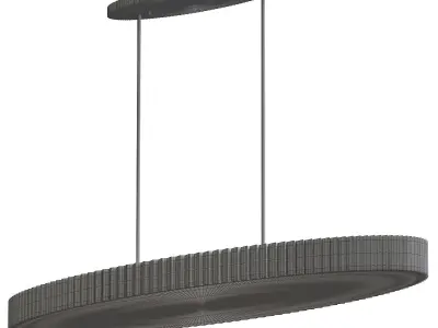 PARAMOUNT oval pendant light with gold finish 3D model