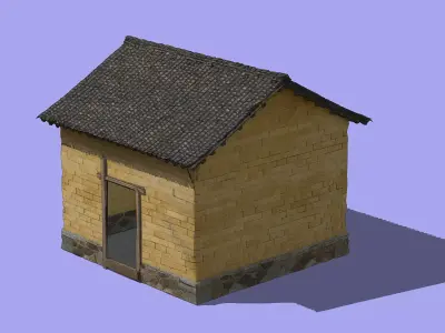 Traditional Rural Warehouse Low-poly 3D model