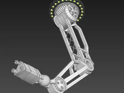 sci-fi robotic arm rigged animated - 3d vray scene 3D model