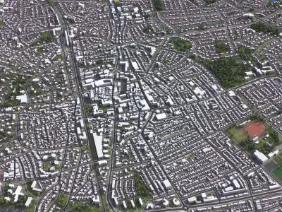 Bussum - 3D City Model Low-poly 3D model