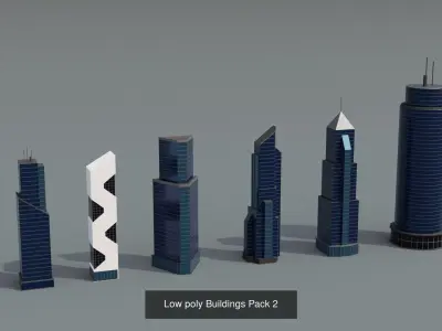 Low Poly Building Collection 3D Model Pack