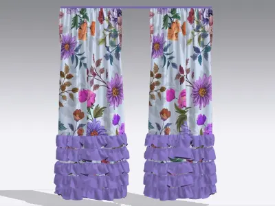 Curtain Low-poly 3D model