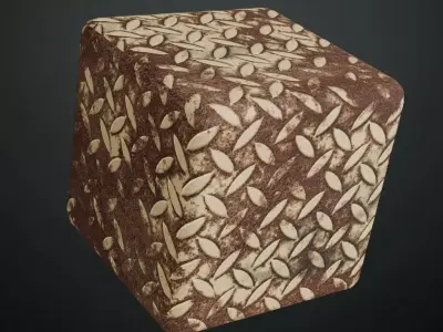 Goldy Rusty Treadplate PBR Seamless Texture