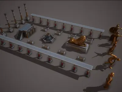 Roman-Greek Statue Pack Low-poly 3D model