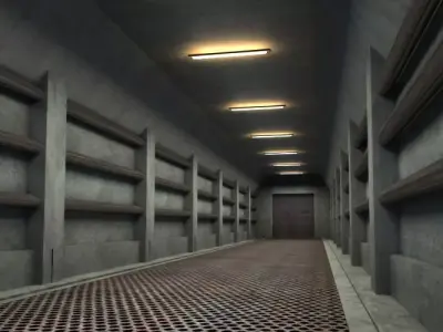 Underground tunnel environment provided in Blender 3D model