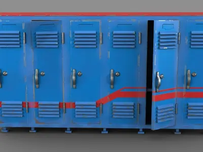 Stylized Lockers Low-poly 3D model